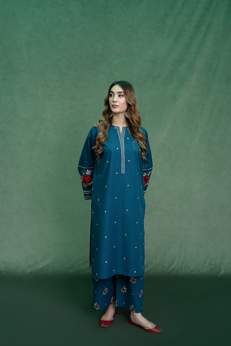 Elegant-2PC LAWN EMBROIDERED SHIRT AND EMBROIDERED TROUSER - 0006