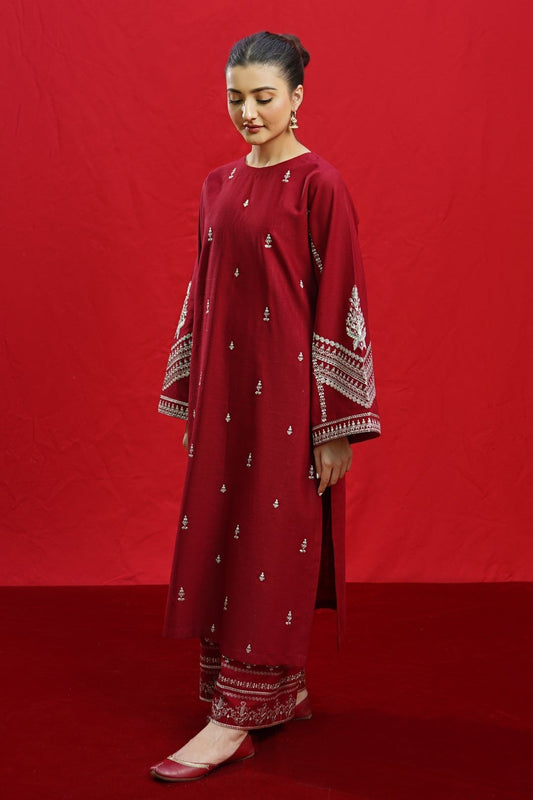 Elegant-2PC LAWN EMBROIDERED SHIRT AND EMBROIDERED TROUSER - 0006