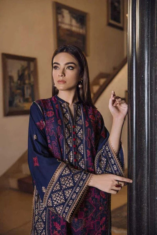 Elegant-2PC LAWN EMBROIDERED SHIRT AND EMBROIDERED  TROUSER - 0008