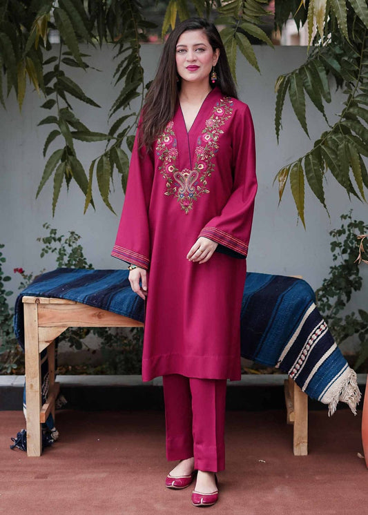 Elegant-2PC LAWN EMBROIDERED SHIRT AND TROUSER - 0011
