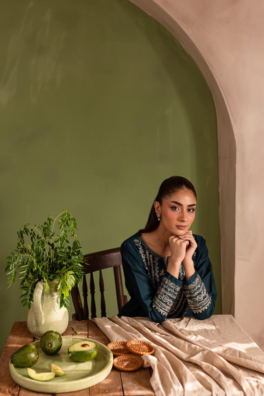 Elegant E02- Embroidered 2Pc marina Dress.